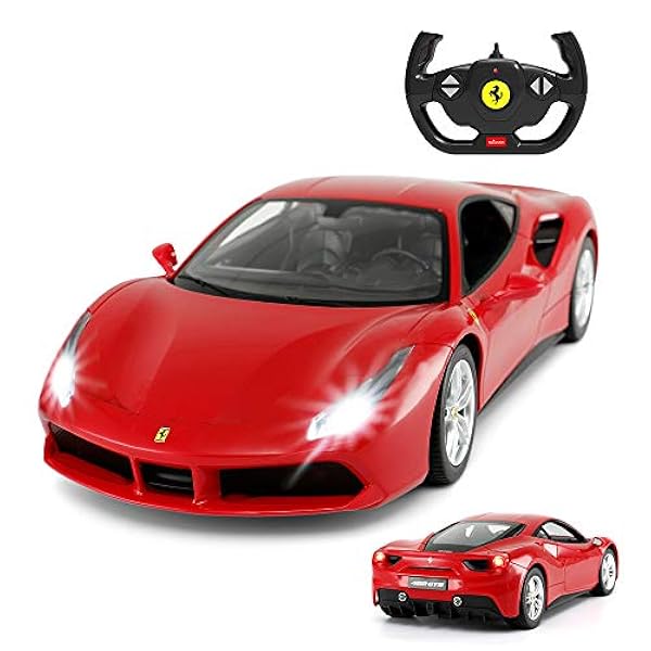 Ferrari 488 GTB Modelo, Rastar 1/14 Escala Ferrari Coche Control Remoto Para Niños 8-12 - ROJO