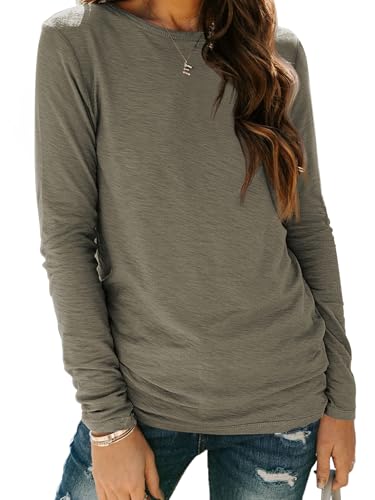 Image of AUTOMET Women's Long Sleeve Crewneck Shirts Casual Basic Tops