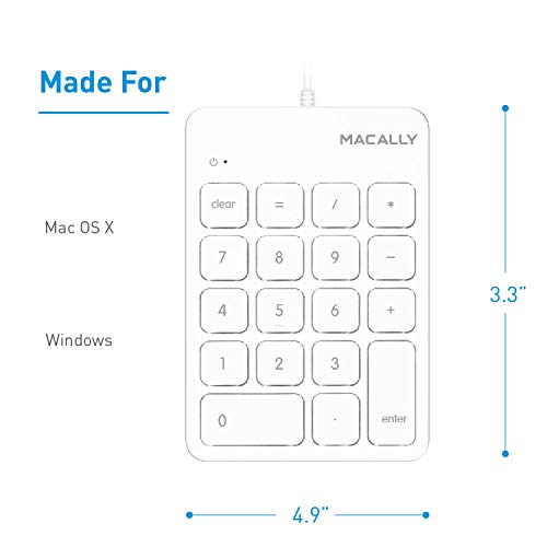 Macally USB Wired Number Pad and a Wired Computer Mouse, Increase Speed by Decreasing Fatigue