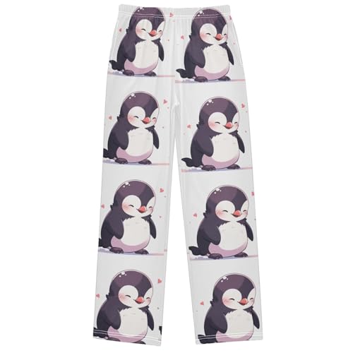 Boy's Pants Cute Smile Penguin Jogger Pants Elastic Waist Long Bottoms Trousers with Pockets 6-14 Years