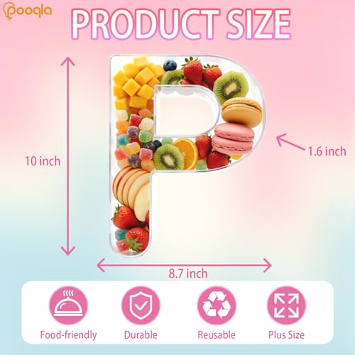 Image of Pooqla 10 inch Acrylic Letter Charcuterie Tray Birthday Party Fillable Box P