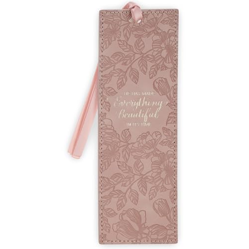 Image of Christian Art Gifts Premium Faux Leather Bookmark: Everything Beautiful