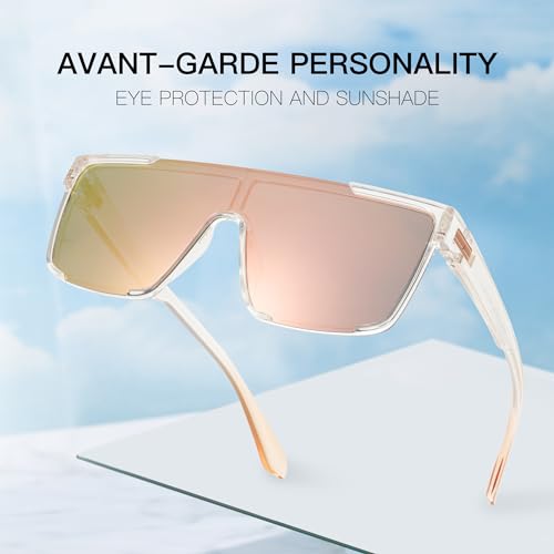 Cyxus Sunglasses Men Women Oversized One Piece Sunglasses UV400 Sun Glasses Trendy Retro Shades4