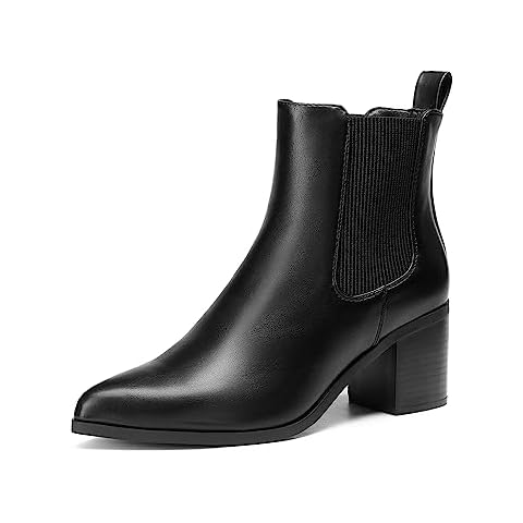 DREAM PAIRS Women's Retro Elastic Chelsea Ankle Boots Cover