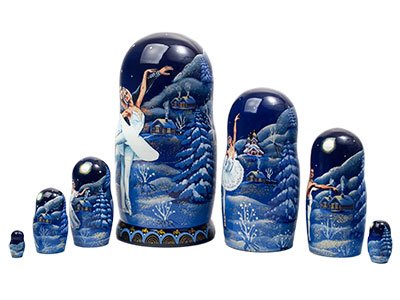 Golden Cockerel Authentic Russian Ballet Swan Lake Nesting Doll 7pc./8