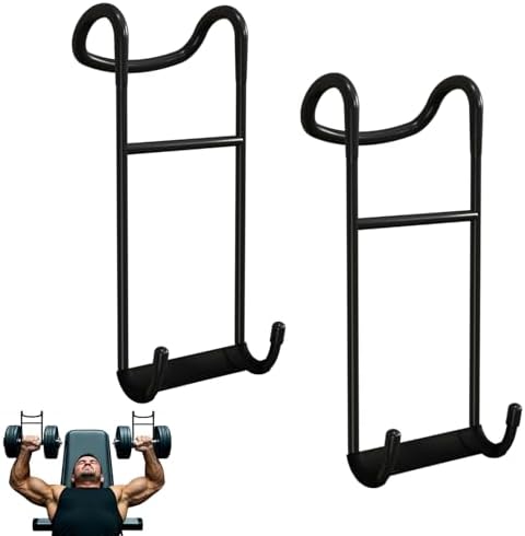 Dumbbell Spotter Hooks Hold Up Hangers Heavy Power Dumbbells Rack Attachments For Dumbbell Bench Press Chest & Shoulder Workouts - 18