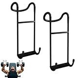 Taluokong Dumbbell Spotter Hooks Pair Heavy Power Dumbbells Rack Attachments Hangers for Hanging Dumbbells to Barbells 250 lbs Load Capacity Dumbbell Hooks for Bench Press Chest Shoulder Workouts