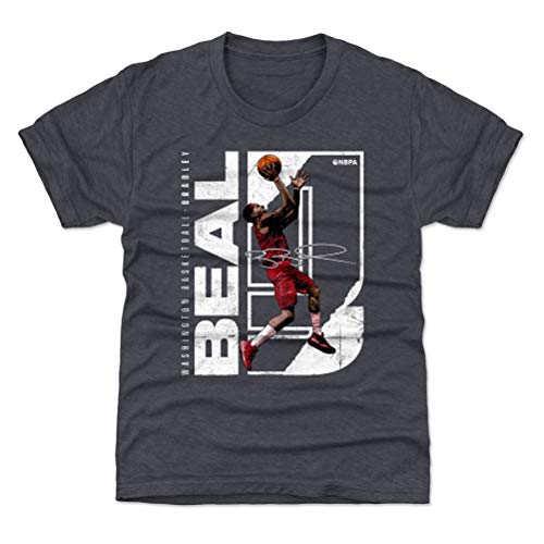 Bradley Beal Youth Shirt (Kids Shirt, 10-12Y Large, Tri Navy) - Bradley Beal Stretch WHT