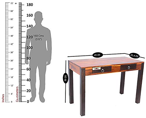 Image of Sheesham Wood Writing Study & Computer Table for Home and Office Furniture (Walnut)