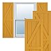 Ekena Millwork TFP102FH12X070TU True Fit PVC Two Equal Panel Farmhouse Fixed Mount Shutters w/Z-Bar, (Per Pair-Hardware Not Included), 12"W x 70"H, Turmeric
