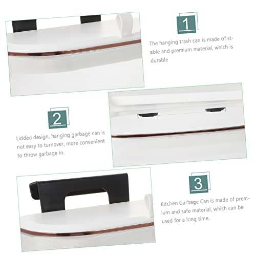 Cubeta colgante para basura con tapa para cocina miniatura 2