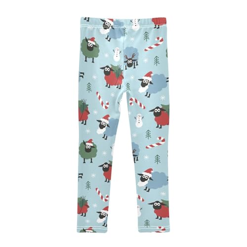 ZZKKO Girls Leggings Christmas Sheep Toddler Girls Clothes Leggings for Girls Toddler Girls Leggings 3-4T2