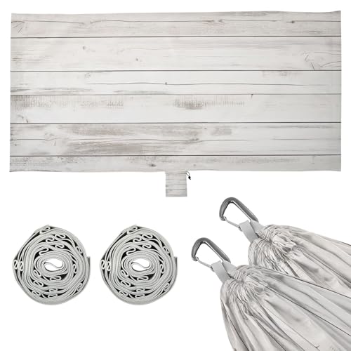 SDMKA White Wood Texture Camping Hammock, 330 lbs with 2 Tree Straps, Carry Bag, Single Portable Hammock for Outdoor/Indoor, Hiking, Beach, Backpacking, Travel