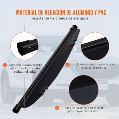 Funda de carga retráctil para Mazda CX-5 2017-2025 protector de maletero 6