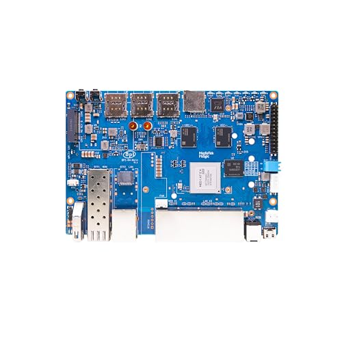 Image of Banana Pi BPI-R4 WiFi 7 Wireless Dual-Band WiFi Router Board OpenWRT, with MediaTek MT7988A (Filogic 880) SoC, Support 2X 10GbE SFP and 4X GbE Gigabit Ethernet for NAS Smart Home Gateway (POE SET1)