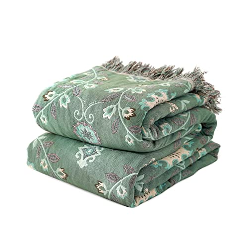 Image of LUTBM Boho Throw Blanket for Bed 60 inchx80 inch, 100% Cotton Soft Couch Blankets