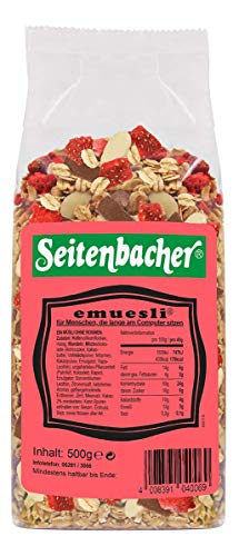 Seitenbacher E-Müsli geröstet I Schoko I Erdbeeren I Mandeln I weizenfrei I 3er Pack (3 x 500g)
