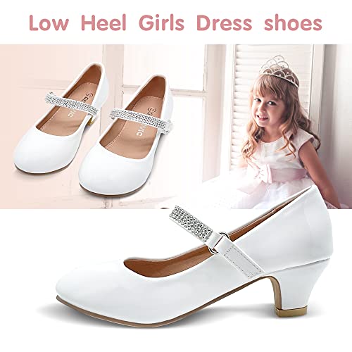 Girls Dress Shoes Mary Jane Shoes for Girls with Low Heel, Princess Flower Ballet Flats for Wedding School Party4