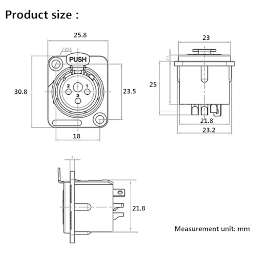 PENGLIN XLR Hembra 3 pines Panel 5 unidades miniatura 7