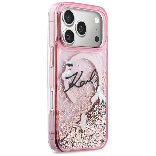Coque iPhone 17 Pro Max antichoc Karl Lagerfeld rose MagSafe protégeant l'appareil - 4