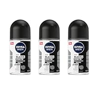 NIVEA MEN Black & White Invisible Original Anti-Perspirant Roll-On Deodorant 50ml | Men's Roll-On Deodorant | 72-Hour Sweat & Odour Protection | Anti-Staining Technology Protects Clothing (Pack of 3)