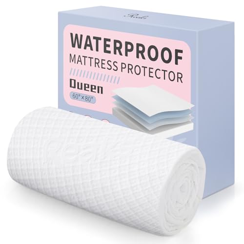 Queen Size Waterproof Mattress Protector Fitted Mattress Pad Cover with Deep Pocket Up to 18''