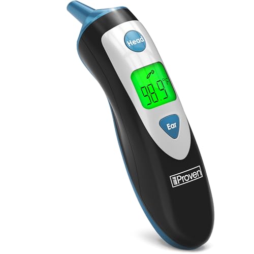 Image of iProven Digital Ear Thermometer for Adults, Kids and Babies |Accurate, Fast & Easy to Use| Ear and Forehead Mode, Fever Detection, 1-Second Reading, 20 Memory, Backlit Display