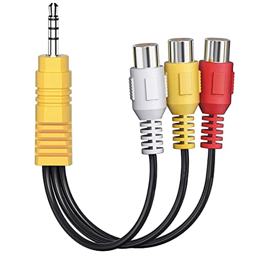 Ancable 3,5mm Stecker Klinke auf 3X Cinch Buchse, Cinch auf Klinke Adapter Kabel, 15cm AV Camcorder Video-Audio-Capture-Karten-Adapterkabel für PC, Mac, AV, HDD und DVR, TV-Box/MP3/PC