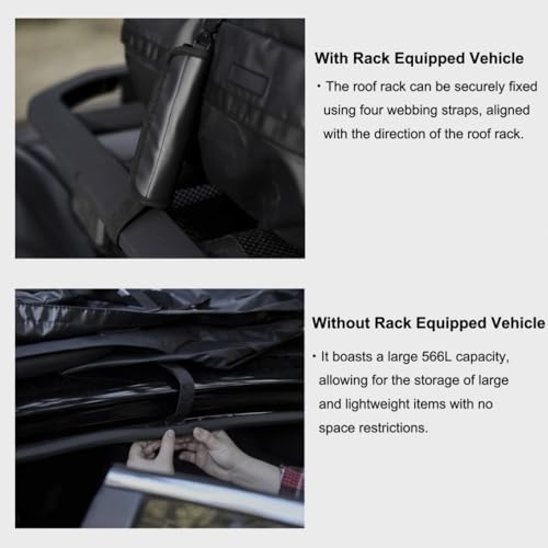 CAMVIL 20 Cubic Waterproof Car Rooftop Cargo Carrier Bag, Soft-Shell Car Roof Bag for All Vehicle with/Without Racks, Includes Waterproof Zip, Anti-Slip Mat, Door Hooks, Storage Bag