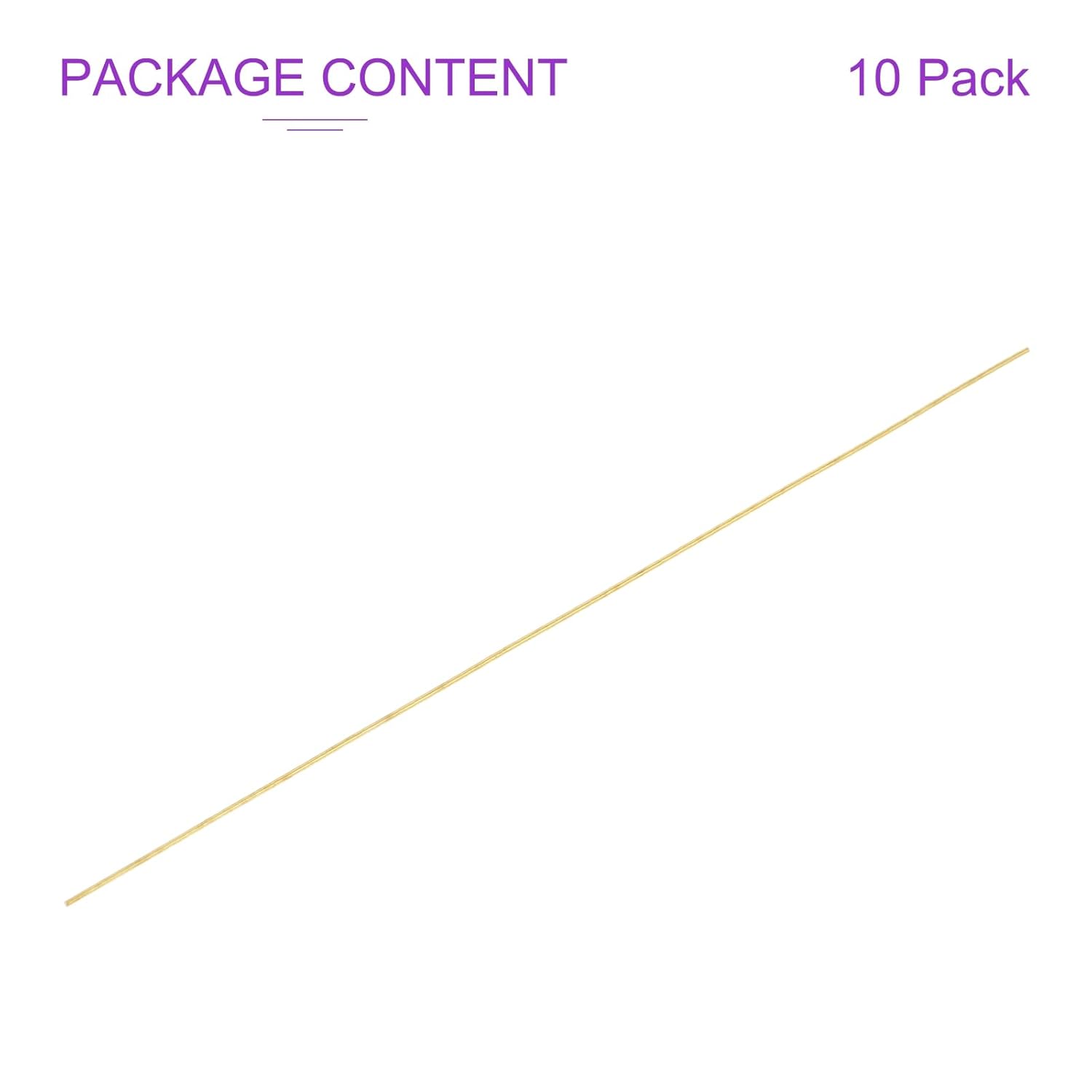 DMiotech 10 Pack 1mm x 150mm Brass Rods, Solid Round Brass Rod for DIY Craft Brass Rods Lathe Bar Stock for Modeling Hobby Rivet Making Handle Pin