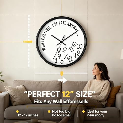 Reloj de pared digital silencioso decorativo de madera 12in miniatura 6