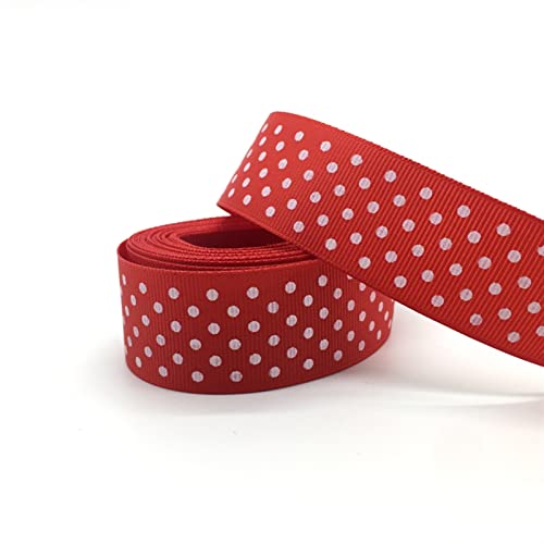 NFEGSIYA Rouge Ruban 5 Yards 10 15 20 25 mm Décoration de Mariage Ribbon Imprimés Pot DIY Ruban de Noël (Color : Red, Size : 25mm Wide)