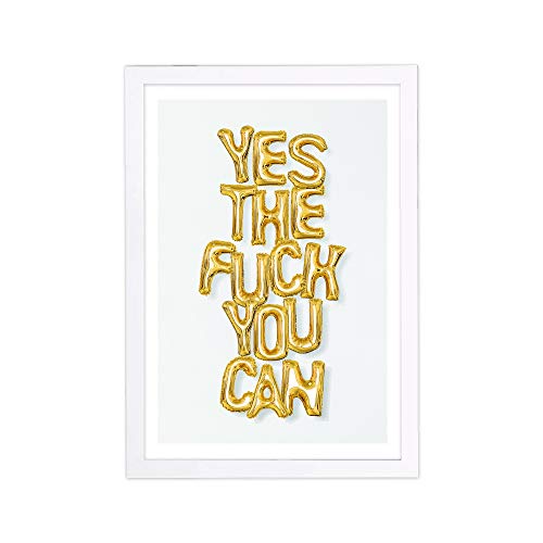 Wynwood Studio Typography and Quotes Framed Wall Art Prints 'Yes