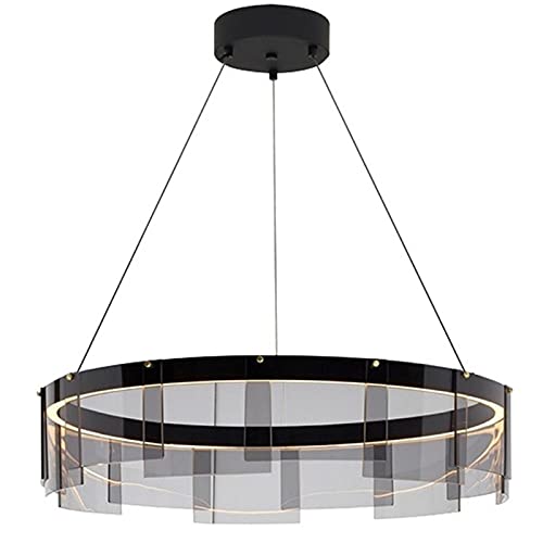 Plafonniers modernes et élégants, lustre en verre LED rond de 60 cm