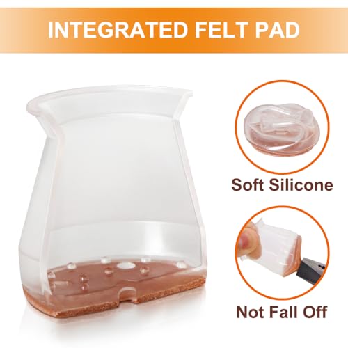 32 Pcs Chair Leg Floor Protectors for Hardwood Floors Silicone Covers to Protect Wood Tile Floors Scratches Felt Pads Furniture Leg Caps Reduce Noise (Fit:0.9"-1.29")