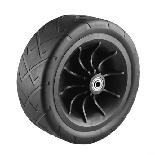 Rueda de repuesto para exteriores de 8 pulgadas con rodamientos para carrito plegable todo terreno para mayor movilidad (negro)