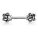 Acier chirurgical Antique Couverts fleur boutons Breast Piercing Epaisseur: 1.6mm Longueur: 12mm Matériel: acier chirurgical