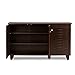 Wholesale Interiors Baxton Studio Winda Modern and Contemporary 3-Door Dark Brown Wooden Entryway Shoes Storage Cabinet