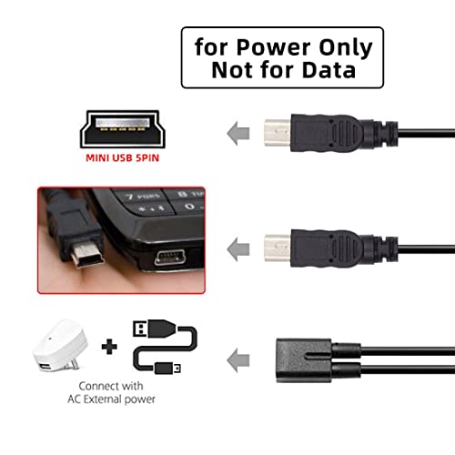 chenyang Mini USB Splitter Charging Cable, 0.98FT/0.3M, Supports Charging Two Mini USB Devices at Once, Black - Image 2