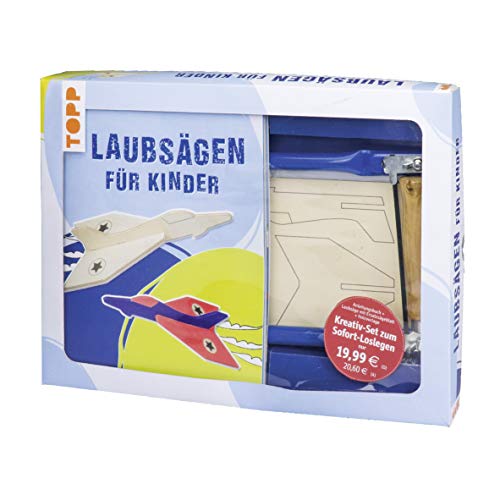Kreativ-Set Laubsägen für Kinder: Buch mit Laubsäge und 2 Sägeblättern, Furniersperrholz mit vorgedrucktem Fliegermotiv und Gummiband für den Flieger (Buch plus Material) 1 Kreativ-Set Laubsägen für Kinder: Buch mit Laubsäge und 2 Sägeblättern, Furniersperrholz mit vorgedrucktem Fliegermotiv und Gummiband für den Flieger (Buch plus Material)