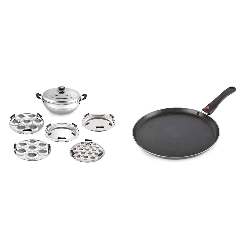 Cello Stainless Steel Induction Base Idli Cooker and Multi Kadhai, 6