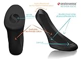 sesto senso Damskie skarpetki do sneakersów, bawełniane, krótkie, niewidoczne, antypoślizgowe, silikonowe, czarny, 35-38 EU