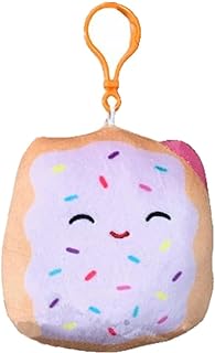 Squishmallows Official Kellytoy 3.5 Inch Clip On Bag Keychain Backpack Clips Squishy Soft Plush Toy Animal (Fresa Pastry)