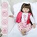Kdudgso Reborn Baby Dolls 24 Inch Realistic Toddler Silicone Baby Doll Girl with Long Hair in Gift Box, Weighted Lifelike Babe Muñecas Niñas, Feeding Toys, Birth Certificate Accessories for Age 3+