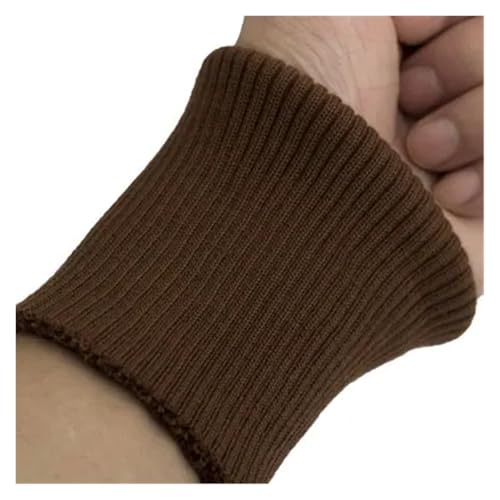 Puños De Punto Acanalado Par de puños tela punto grueso, algodón elástico, abrigo, 8 * 9 cm, 1 par(Brown)