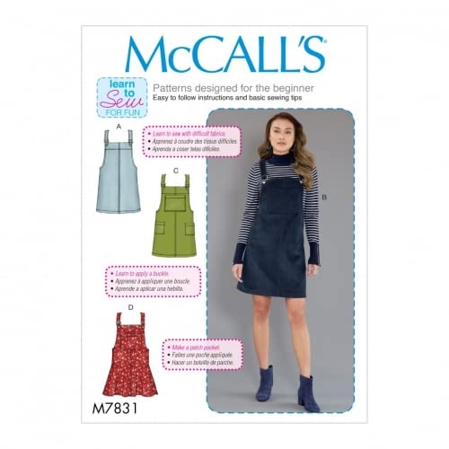 McCalls Sewing Pattern 7831 Dresses, Pinafores D5 (12-14-16-18-20)