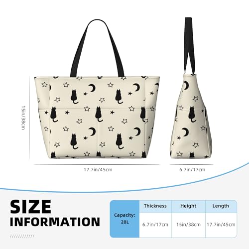 Animal Dark Gothic Cute Design Large Beach Tote Bags for Womens Mens Sandproof Swim Pool Bag with Zipper for Travel Vacation3