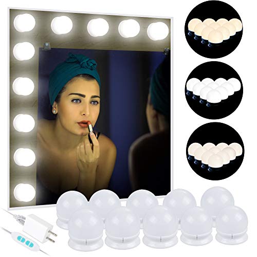 Anpro 3m LED Vanity Mirror Lights Kit, Makeup Lights with 10 Dimmable Light