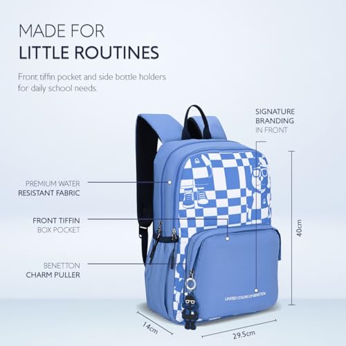 Image of United Colors of Benetton Unisex High-School Backpack SNOOPY | Printed Daypack with 2 Compartments, Airmesh Padding | Backpack for School Girls and Boys | 16L Capacity