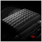 IHOTDER Car Center Console Cover,Leather Arm Rest Cover for Car Center Consoles with Comfortable Support,All Seasons Universal Car Armrest Cover Car Accessories for Women Men (Black)